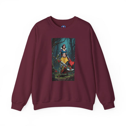 Cyber Snow White Sweatshirt, Futuristic Fairy Tale Crewneck, Stylish Gaming Streetwear for Fans