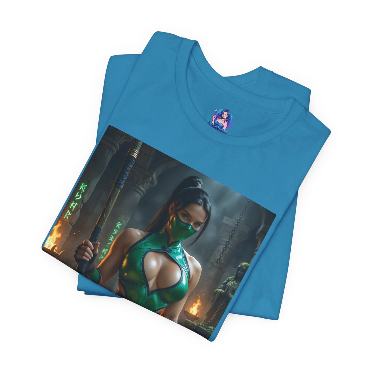 Jadefarbenes Mortal Kombat T-Shirt | Kampfspiel-Shirt für Gamer und Anime-Fans