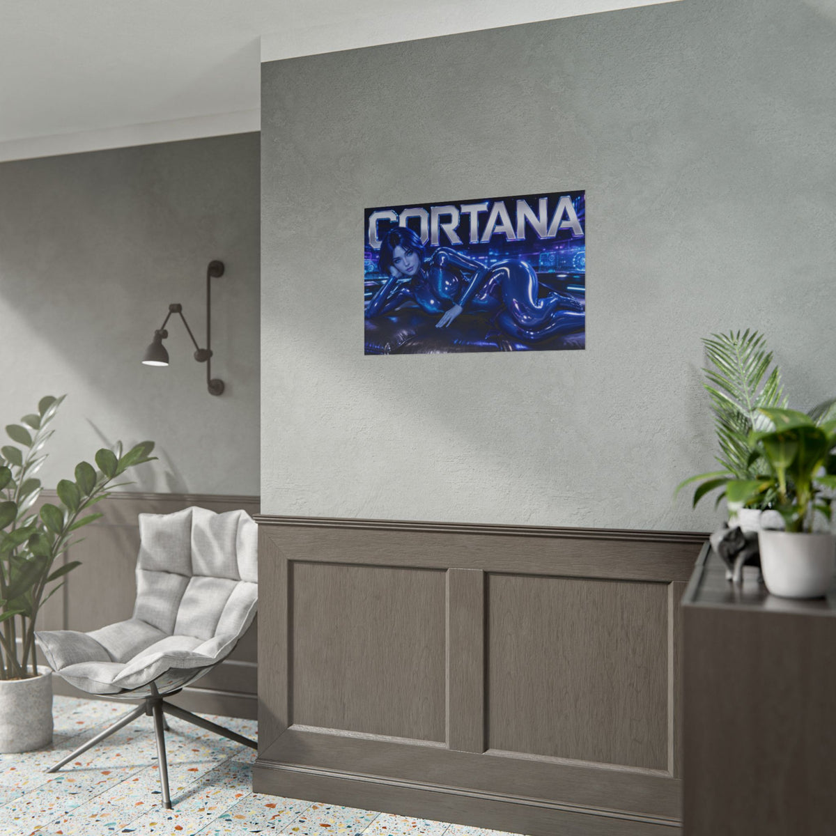 Cortana Character Poster Halo Gamer Room Wall Art Collectible Decor