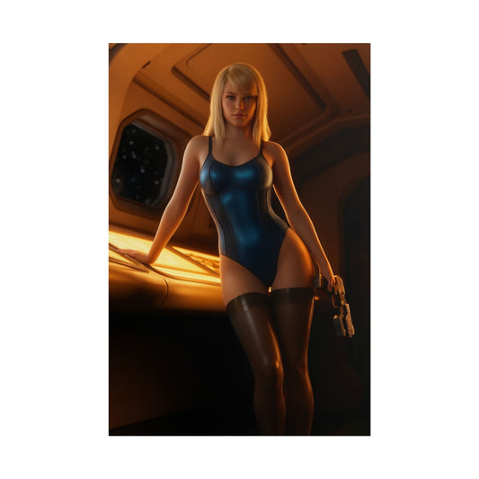 Samus Aran Poster – Sci Fi Wall Art Print, Classic Space Hero Decor