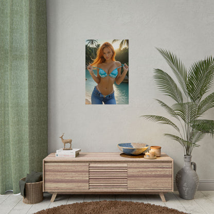 Настінне мистецтво з ігровим аніме | Плакат Nami Waifu для спальні або декору інтер'єру