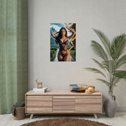 Настінне мистецтво фентезійного Вайфу | Аніме-постер Єнніфер для кімнати або ігрової конфігурації