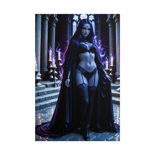 Mystic Heroine Poster | Raven Anime Wall Art for Otaku & Fantasy Decor