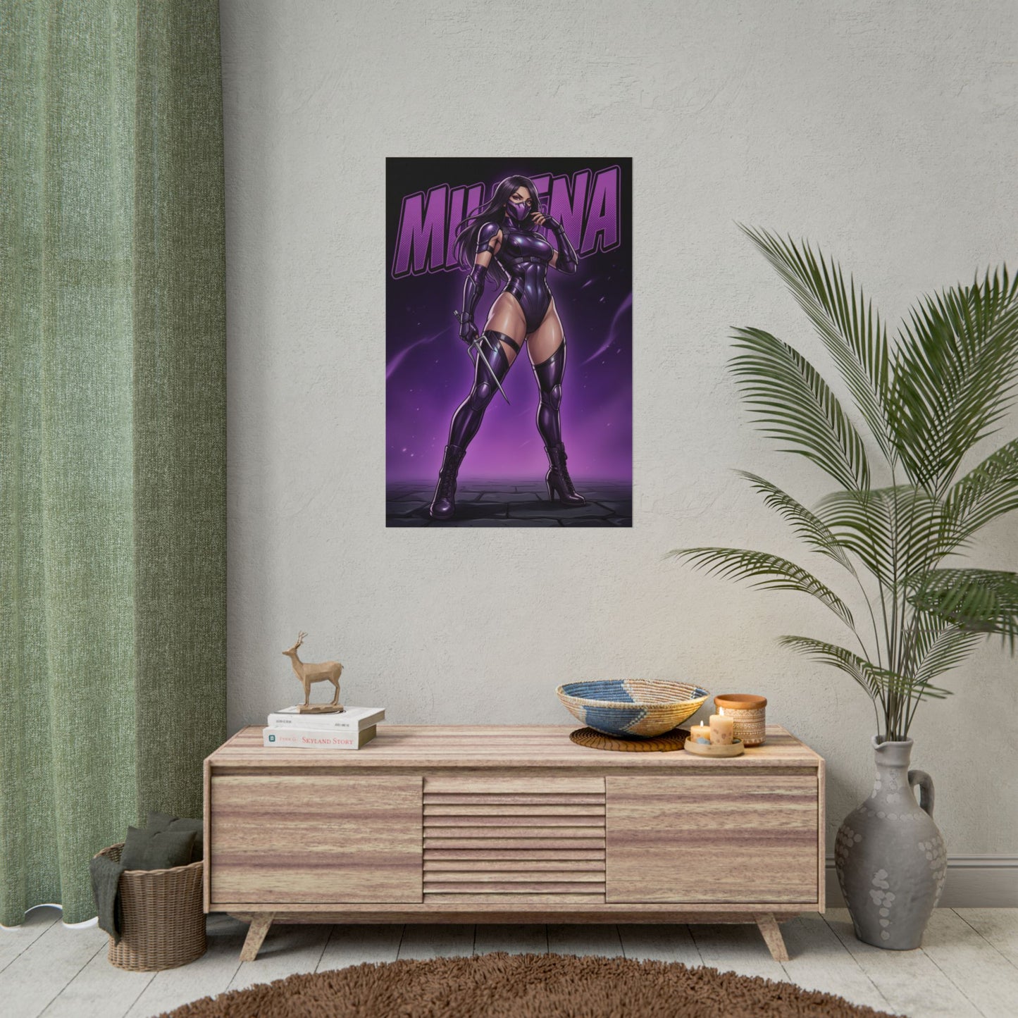 Mileena Mortal Kombat Poster, Mortal Kombat Wall Art, Ninja Fighter Girl Print, Fighting Game Wall Art, Gamer Gift