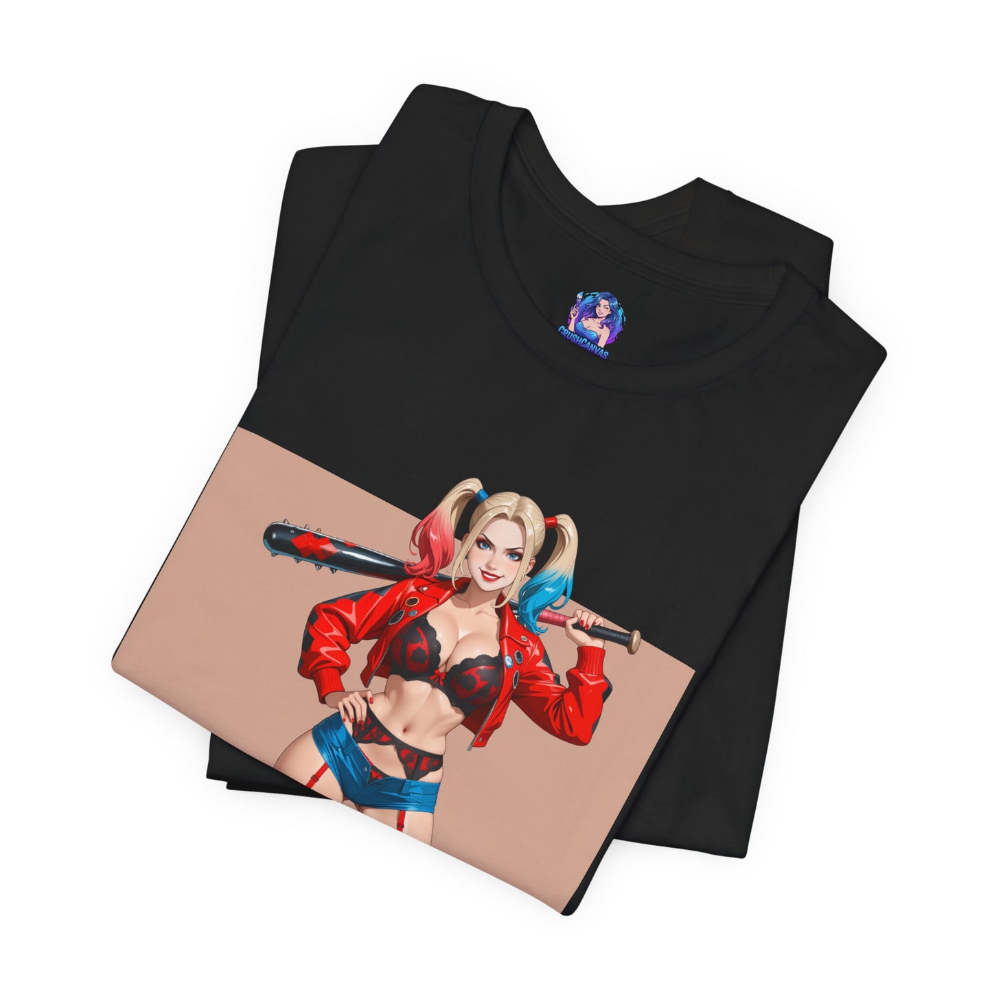 Harley Quinn Shirt | DC Comics T-Shirt für Otakus &amp; Gamer | Süßes, verrücktes Waifu-Shirt