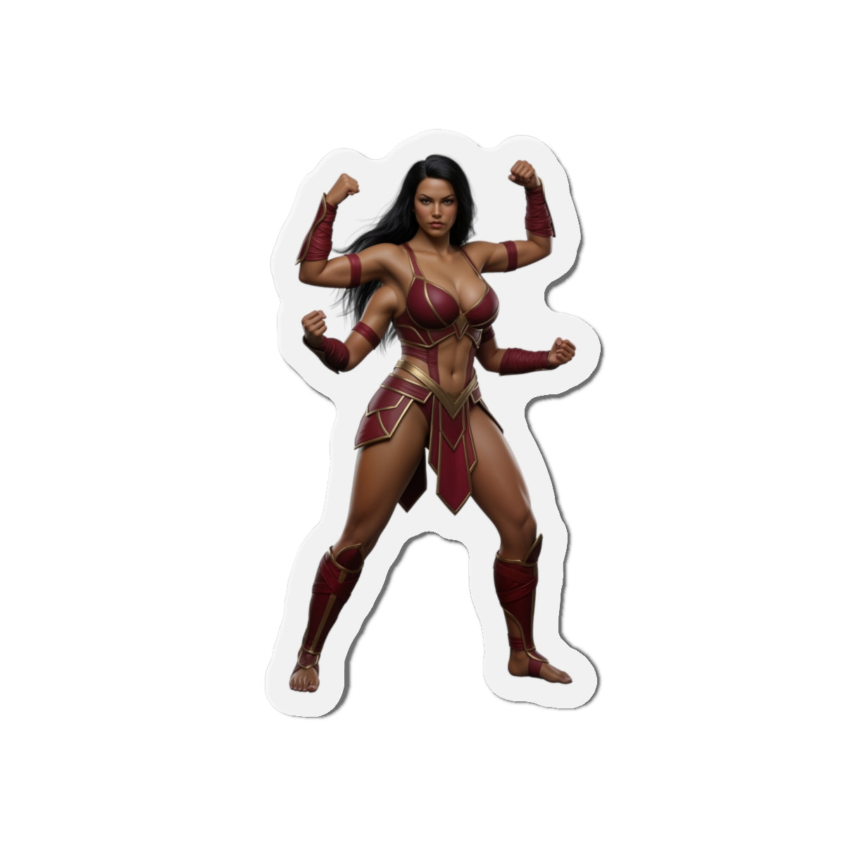 Sheeva Magnet – Mortal Kombat Warrior Fridge Magnet, Anime Style Decor die-cut vinyl fridge magnet showing Sheeva in anime-style warrior pose