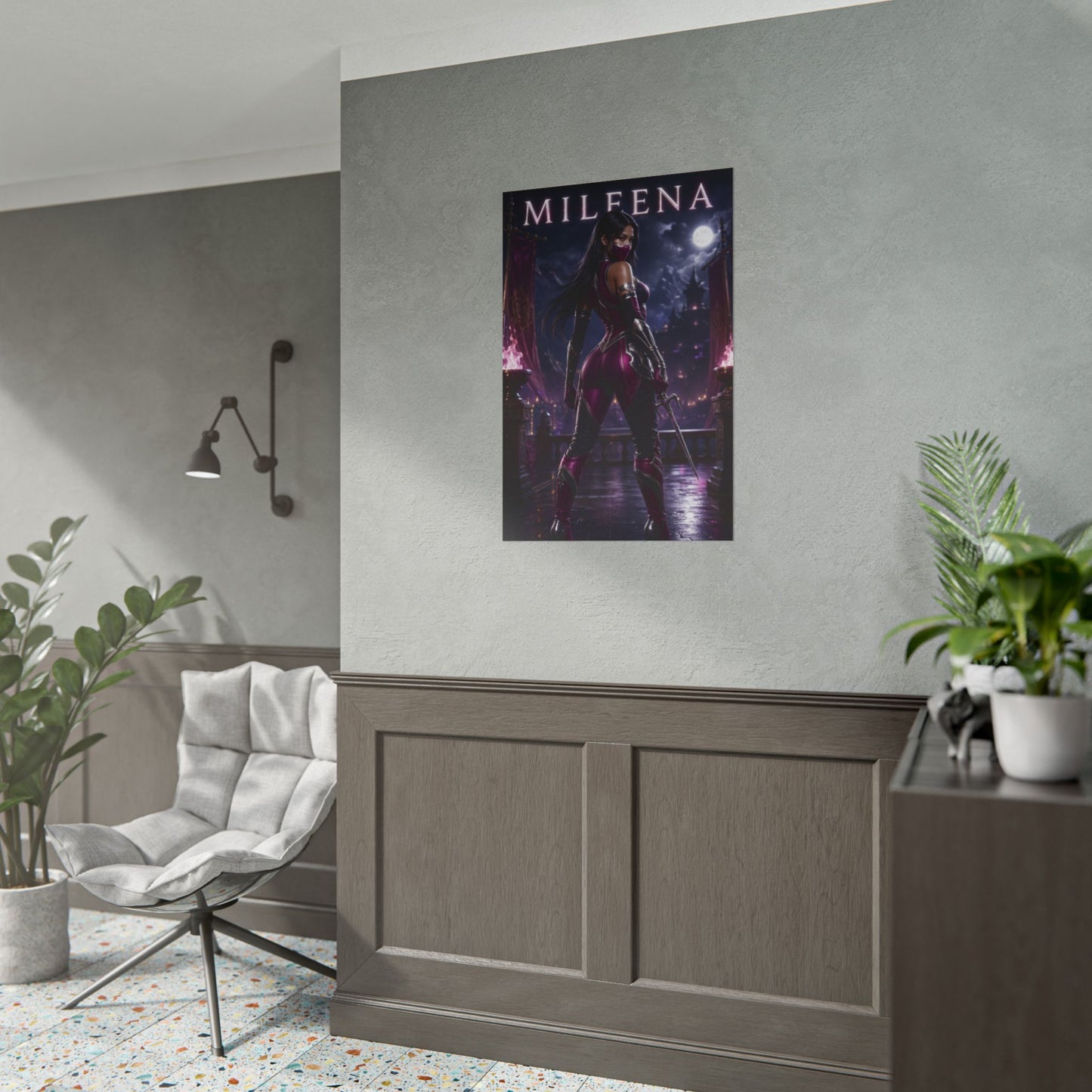 Mileena Mortal Kombat Poster MK Gaming Wall Art Print Decor