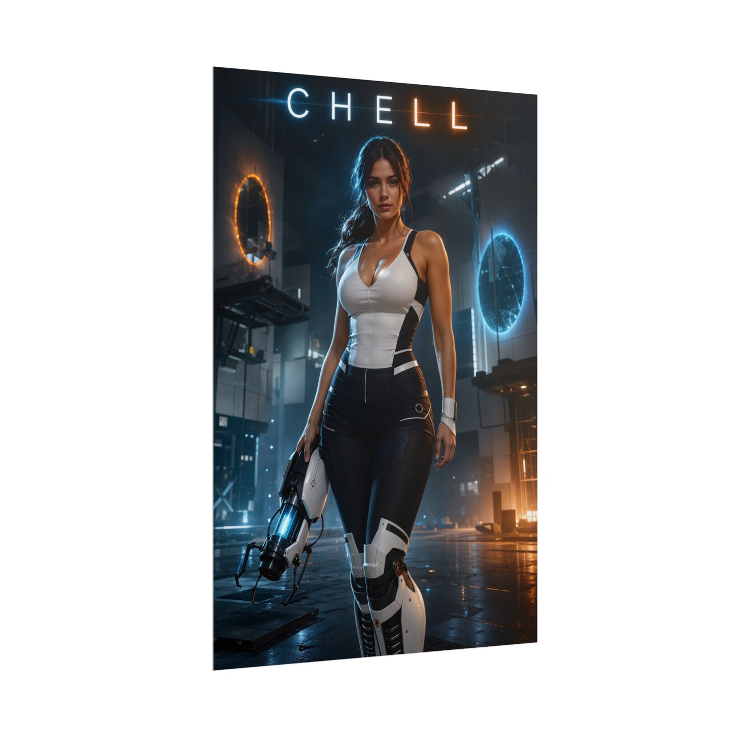 Portal Chell Poster Valve Video Game Wall Art Print