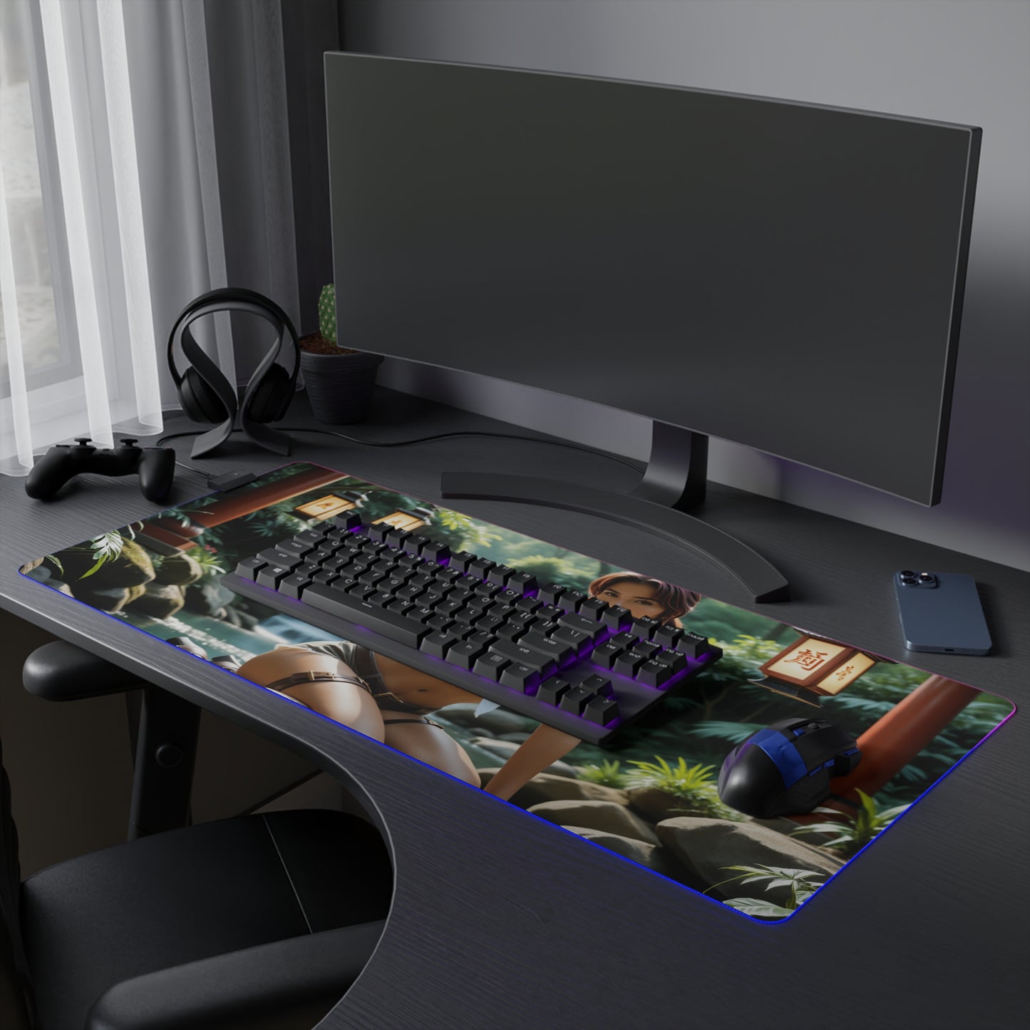 Килимок для столу Revy – світлодіодний RGB-підкладка, ігровий комплект для дівчат з аніме Waifu