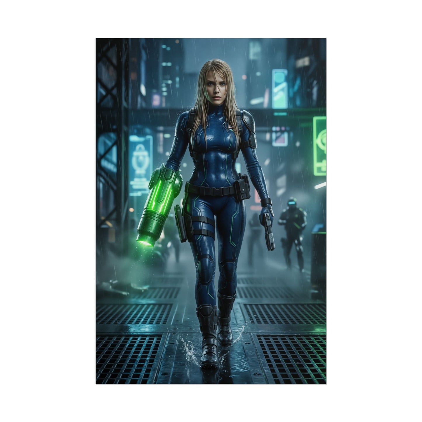 Samus Aran Poster, Sci Fi Armor Wall Art Print, Space Hunter Girl Decor, Gaming Room Wall Art, Gamer Gift
