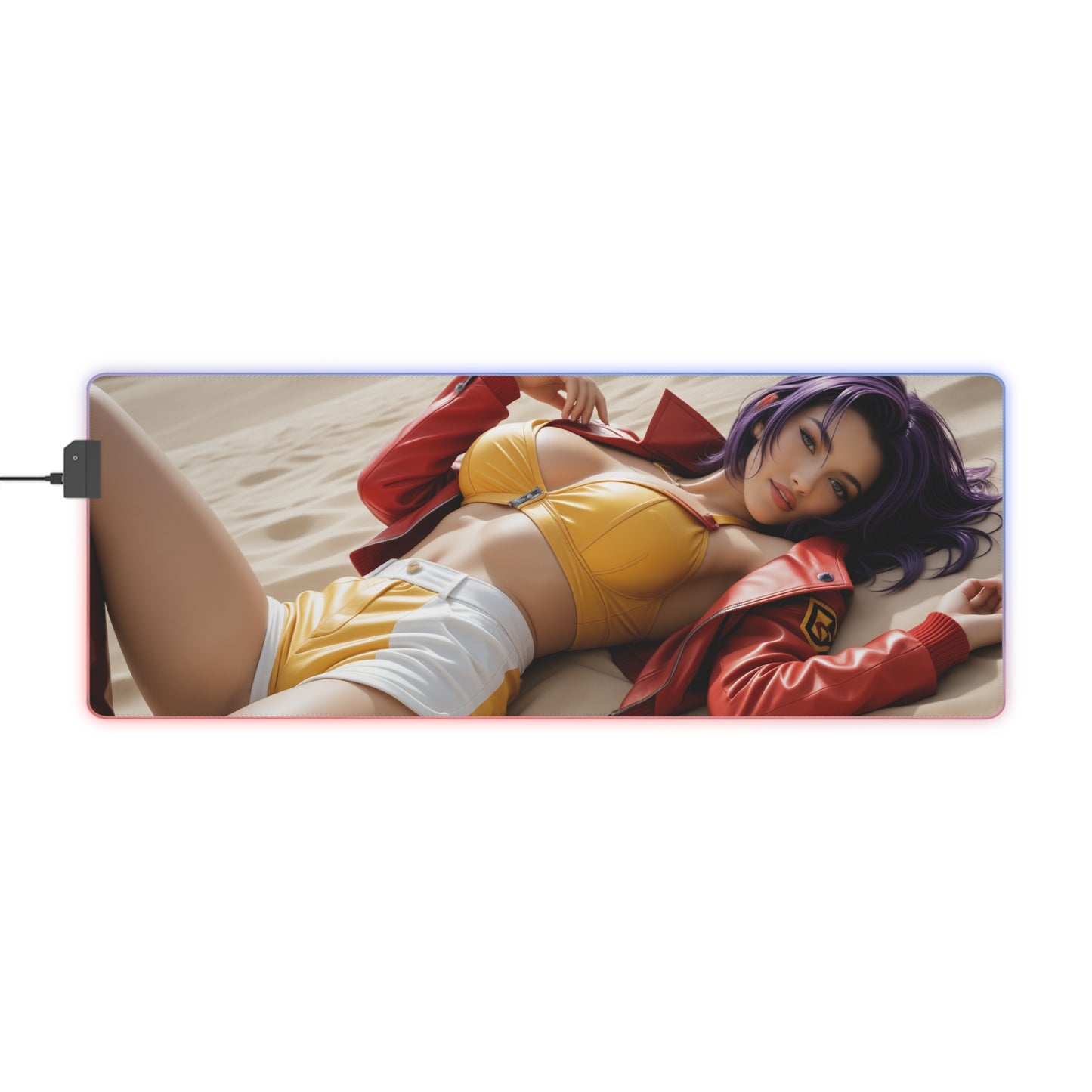 Килимок для столу Faye Valentine – світлодіодний RGB-підкладка, елегантна конфігурація дівчини з аніме Вайфу