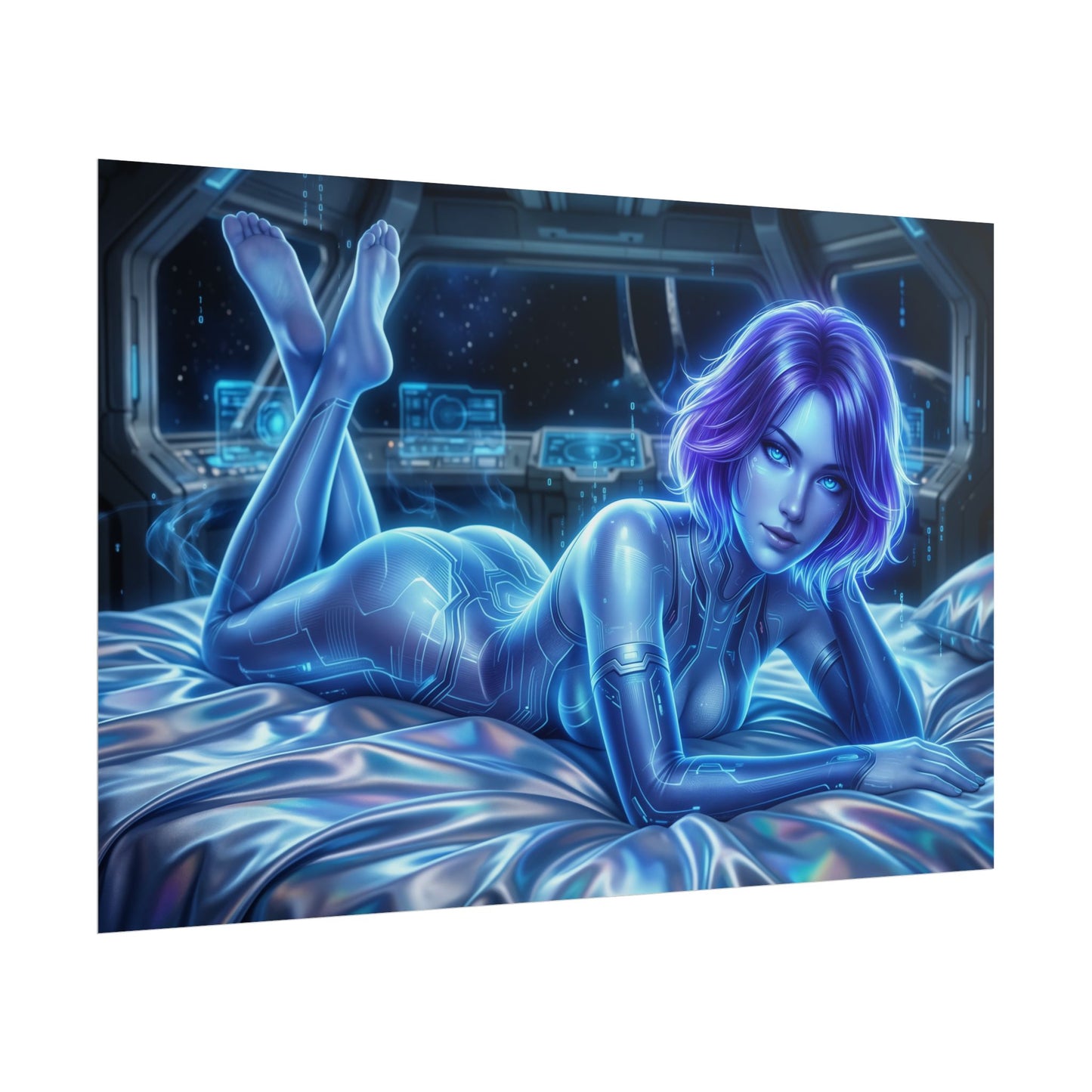 Cortana Halo Poster, Gaming Wall Art, Sci Fi Poster, Gamer Decor