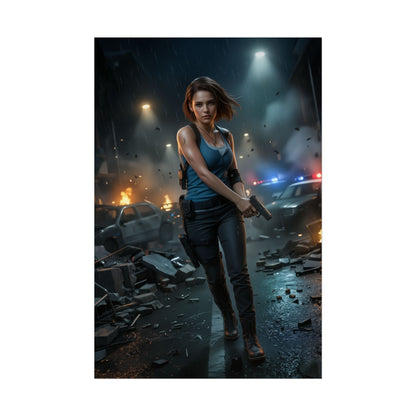 Jill Valentine Poster Resident Evil Wall Art Print Gamer Room Decor