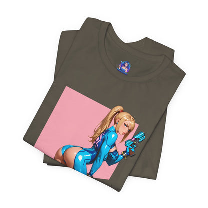 Samus Aran T-Shirt | Sci-Fi-Heldin-Shirt für Gamer und Otaku-Fans | Zero Suit Kriegerin-Shirt