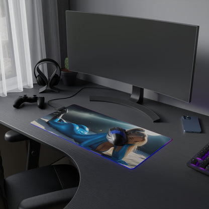 Килимок для столу Samus Aran – світлодіодний RGB-підсвітлювальний килимок, ігровий комплект із зображенням дівчини з аніме Waifu