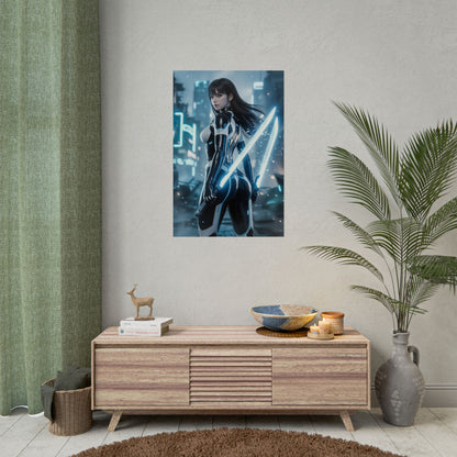 EVE Stellar Blade Art Print, Sci Fi Game Poster, Cyberpunk Girl Wall Decor, Gamer Room Setup, Game Wall Art