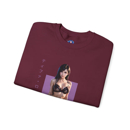 Tifa Lockhart Sweatshirt, FFVII Rundhalsausschnitt, Gemütliche RPG-Gaming-Kleidung für Fans