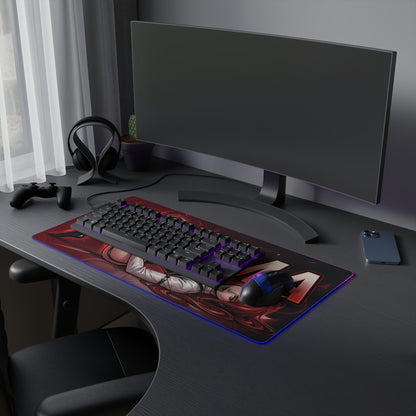 Makima RGB Desk Mat, Chainsaw Man Gaming Mouse Pad, LED Desk Mat for Anime Setup — RGB-lit gaming desk mat with Makima artwork and smooth soft-cloth surface