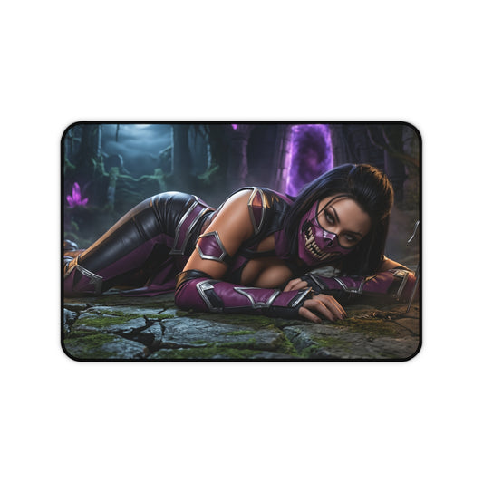 Mileena Gaming Mouse Pad, Mortal Kombat Desk Mat, Fierce Fighter Girl Setup — HD Mileena artwork on durable gaming desk mat