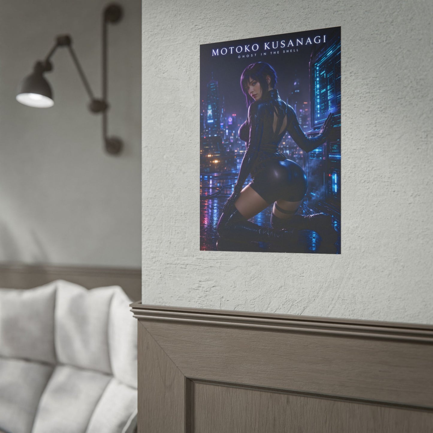 Motoko Kusanagi Poster, Ghost in the Shell Wall Art, Cyberpunk Print