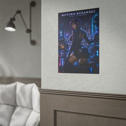 Motoko Kusanagi Poster, Ghost in the Shell Wall Art, Cyberpunk Print