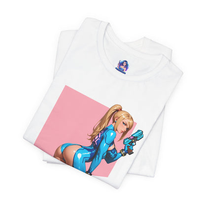 Samus Aran T-Shirt | Sci-Fi-Heldin-Shirt für Gamer und Otaku-Fans | Zero Suit Kriegerin-Shirt