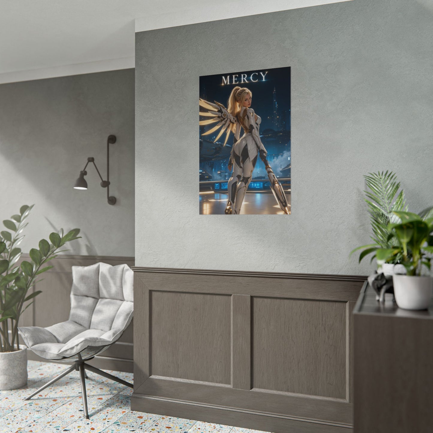 Mercy Overwatch Poster Blizzard Gaming Wall Art Print Decor