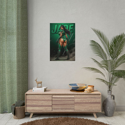 Jade Mortal Kombat Poster, Mortal Kombat Wall Art, Green Ninja Girl Print, Fighting Game Wall Art, Gamer Gift
