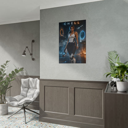 Portal Chell Poster Valve Video Game Wall Art Print