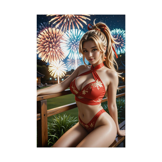 Yoimiya Poster – Genshin Impact Anime Wandkunst-Kunstdruck, Gamer Deko