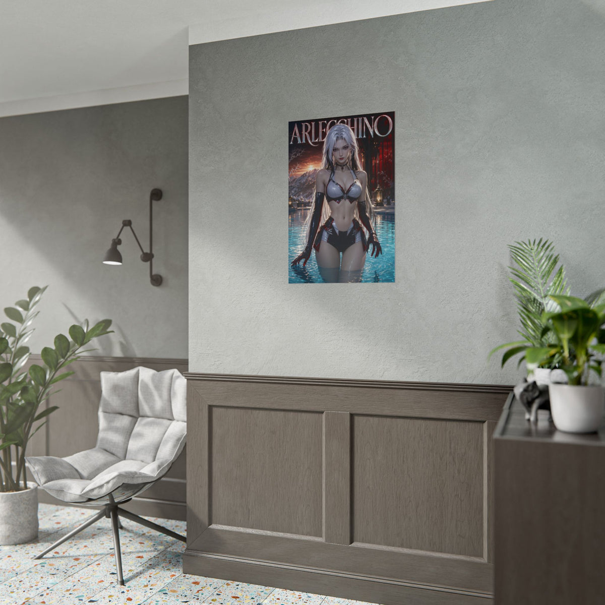 Arlecchino Genshin Impact Poster Anime Wall Art Manga Style Bedroom Room Decor