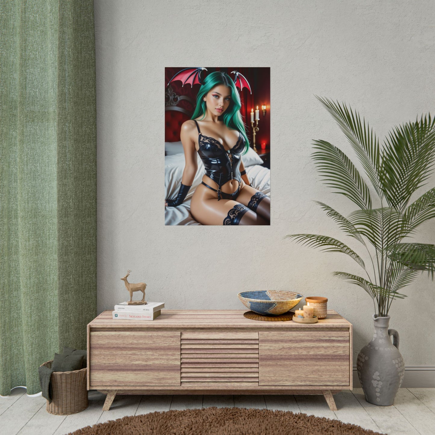 Morrigan Aensland Poster Print – Gothic Fantasy Wall Decor for Gamer Rooms