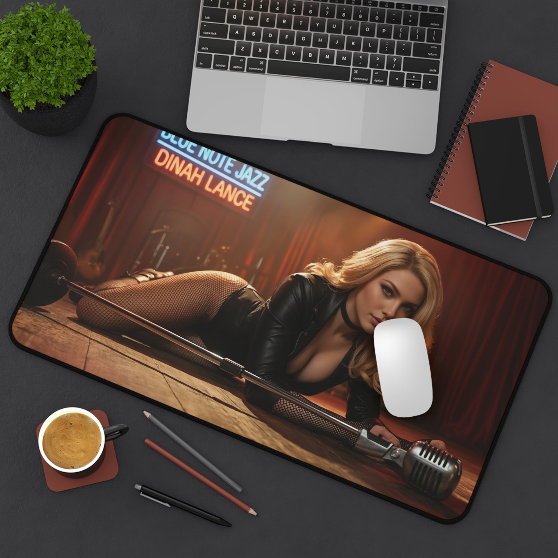 Black Canary Gaming Mouse Pad, Superhero Desk Mat, Comic Heroine Gaming Setup featuring high-def Black Canary artwork on a large premium gaming desk mat