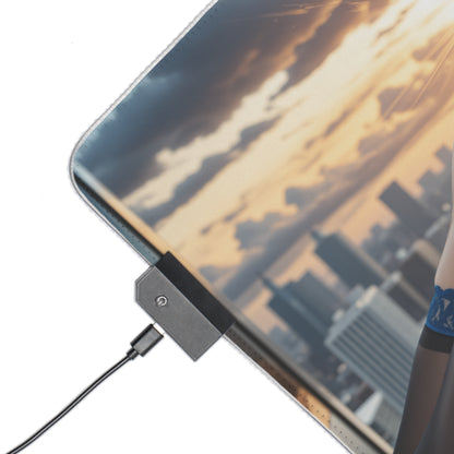 Supergirl Desk Mat – LED RGB Pad, Waifu Hero Anime Girl Gaming Setup