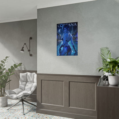 Cortana Halo Gaming Poster Wall Art Gamer Room Decor Collectible Print