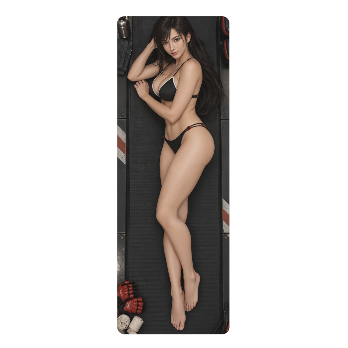 Tifa Lockhart Home Workout Yoga Mat Suede Pilates Exercise Mat 24x72