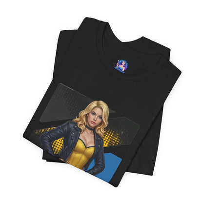 Black Canary T-Shirt | DC Comics Anime Tee for Gamers & Hero Fans featuring anime-style Black Canary on premium Bella Canvas tee