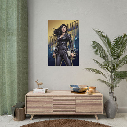 Lois Lane Poster / Lois Lane Wall Art / Lois Lane Art Print / DC Comics Poster - Lois Lane in city-lit scene with notebook and microphone