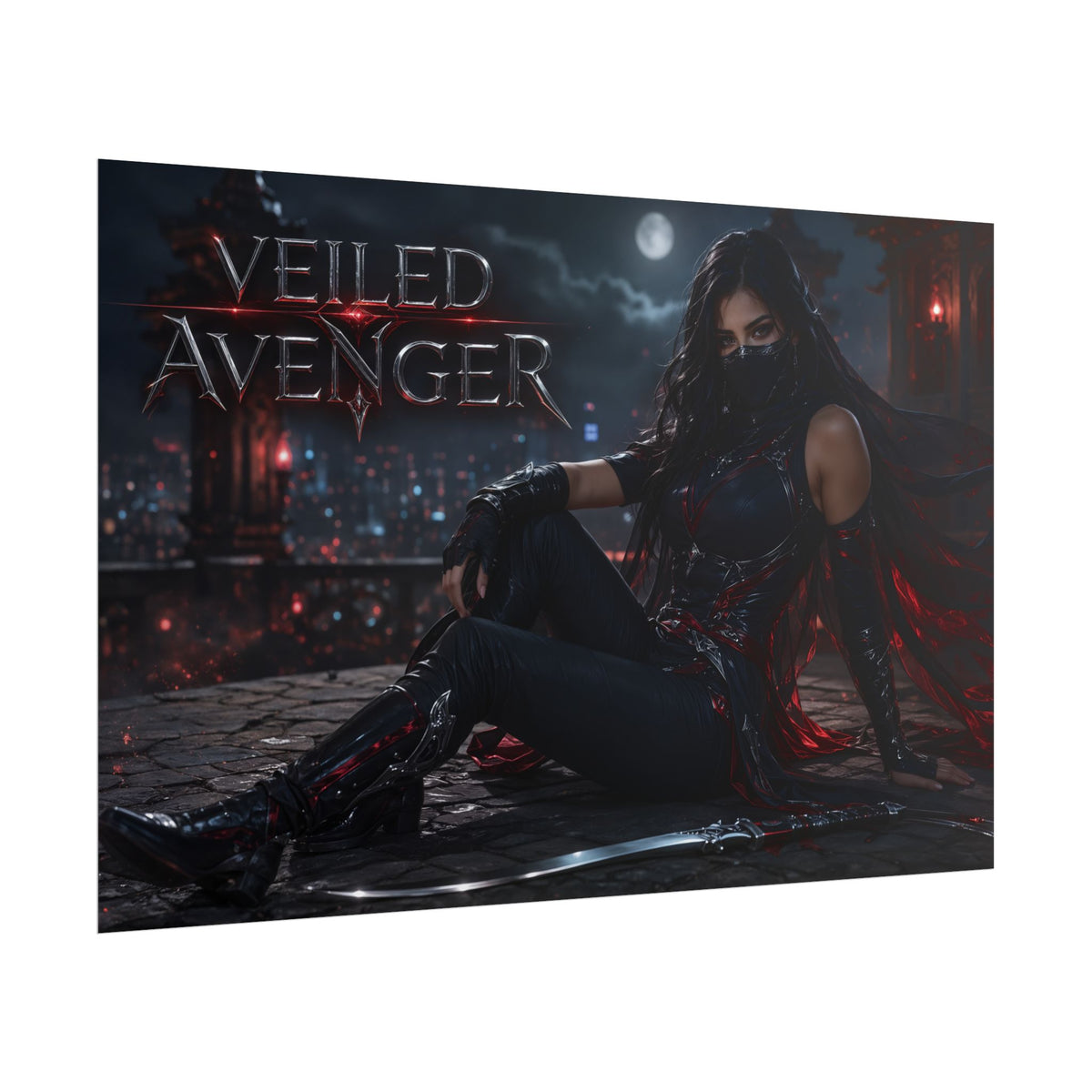 Veiled Avenger Character Poster Comic Style Wall Decor Bedroom Collector Gift