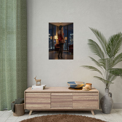 Ada Wong Poster, Resident Evil Art Print – Iconic Survival Heroine wall art showing mysterious heroine in modern gaming room scene