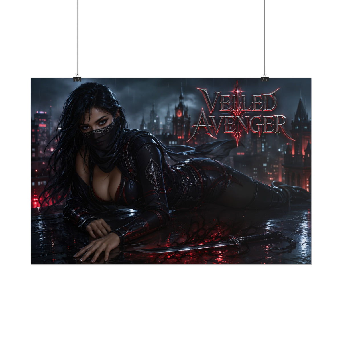 Veiled Avenger Character Poster Comic Style Wall Decor Bedroom Collector Gift