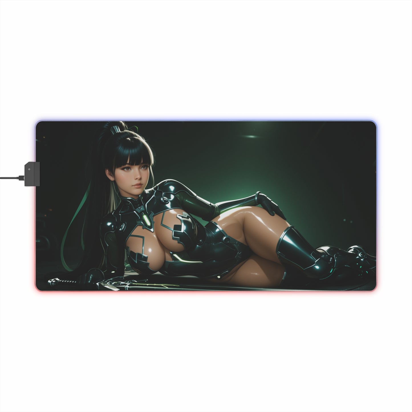 Eve Stellar Blade Schreibtischunterlage – LED RGB-Pad, Waifu Anime Girl Gaming-Setup