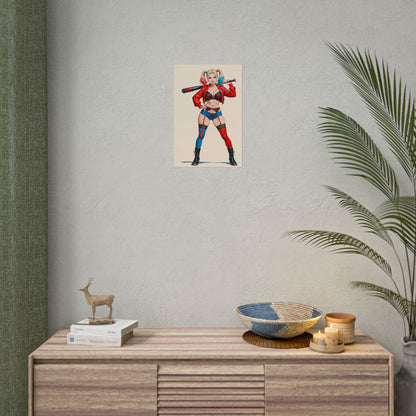 Плакат Харлі Квінн, художній принт дівчини з аніме, настінний декор із клоуном-геймером Вайфу