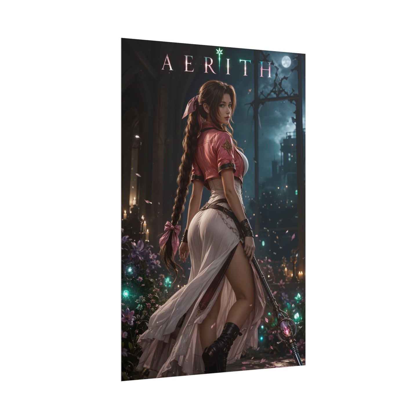 Aerith Gainsborough Final Fantasy VII Poster FF7 Wall Art Print