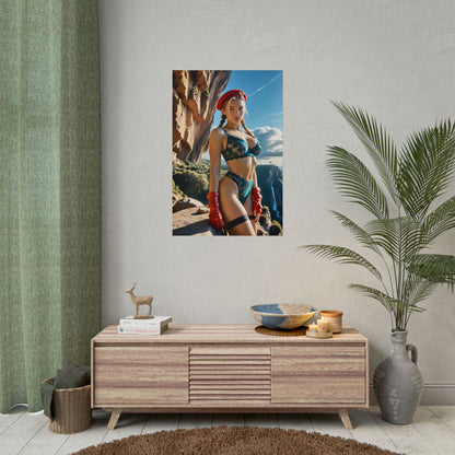 Cammy White Wall Art Print, Anime Waifu Fighter Poster, Gamer Girl Room Decor