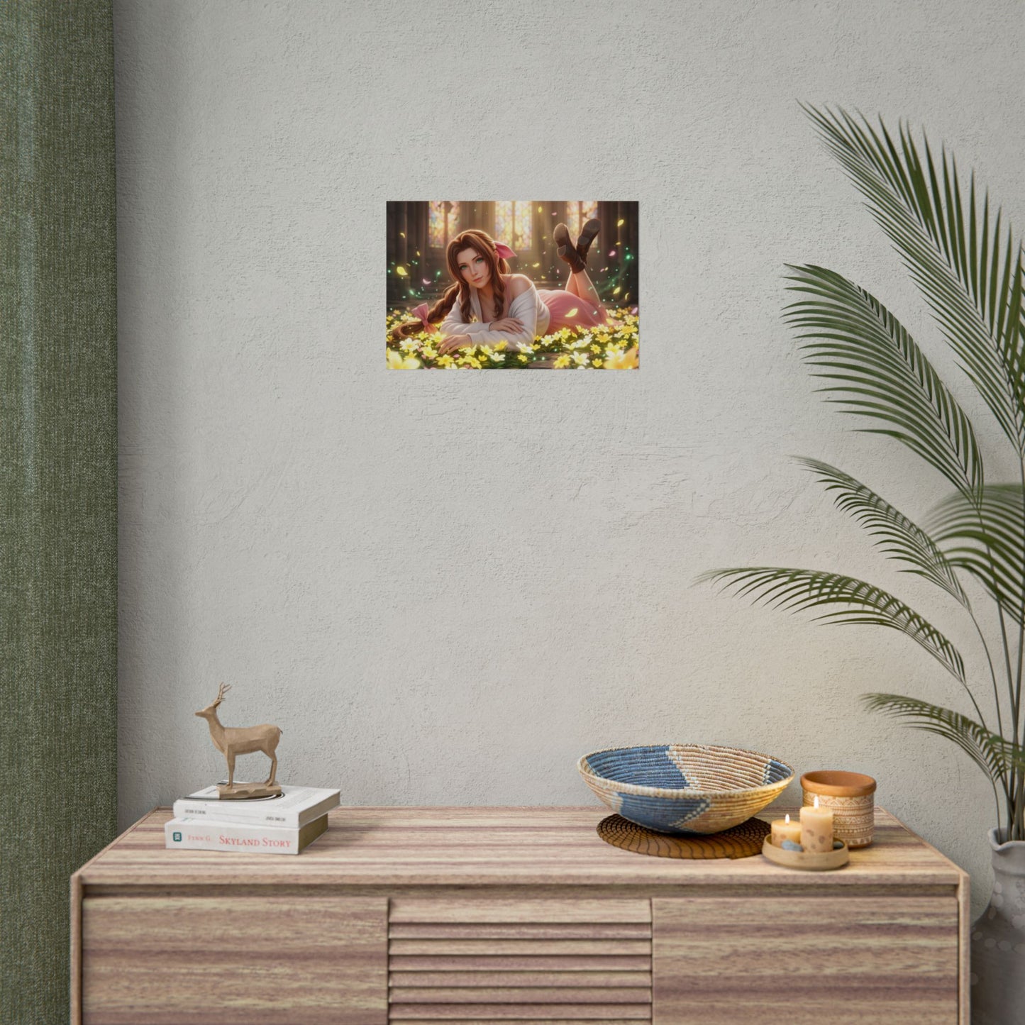 Aerith Final Fantasy Poster, Anime Wall Art, Gaming Print, Room Decor
