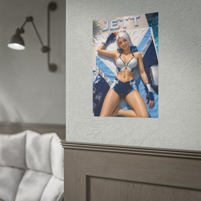 Jett Character Poster Valorant Gamer Gift Gaming Setup Wall Decor Print