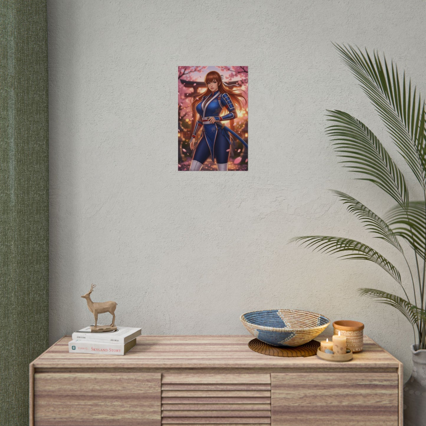 Kasumi Dead or Alive Poster Ninja Woman Wall Art Fighter Girl Print Red Outfit Character Gaming Room Decor Gift