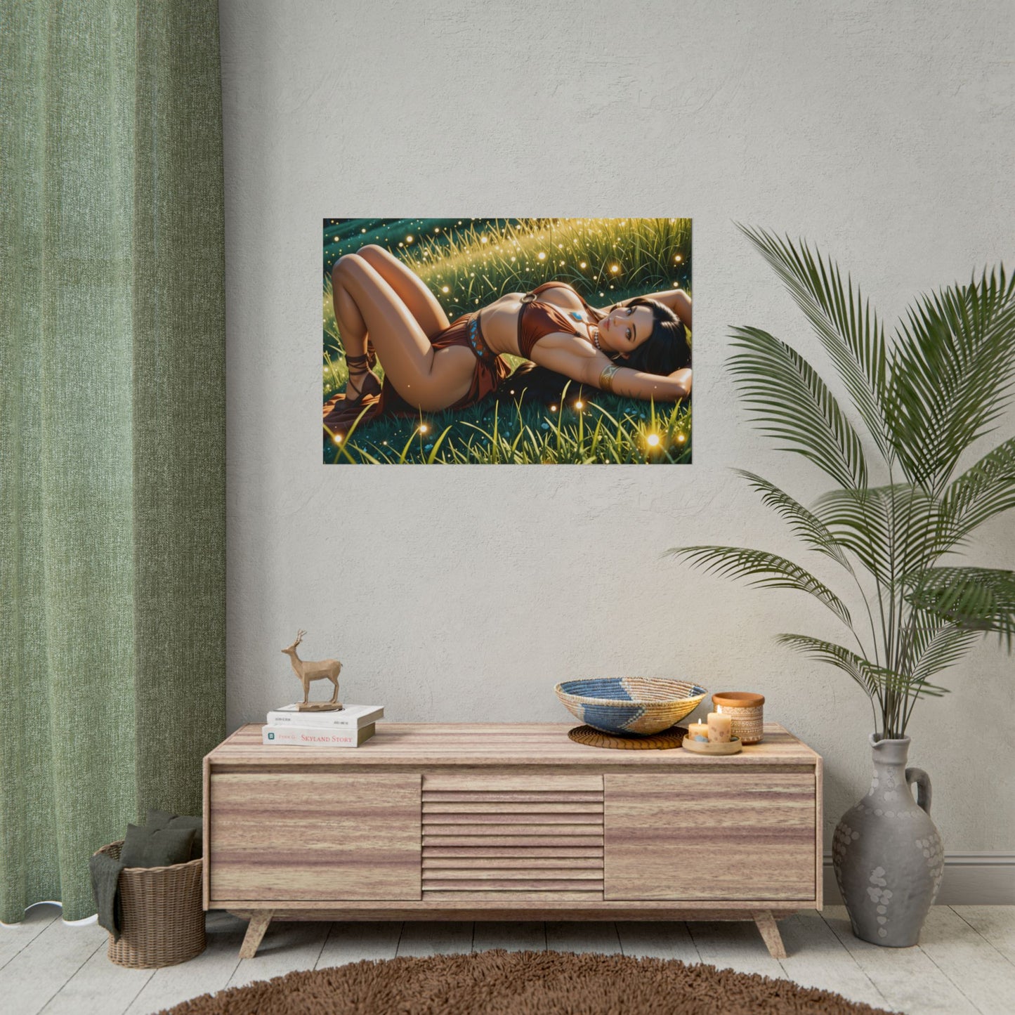 Pocahontas Anime-Poster | Wandbild mit Naturgeist-Waifu für die Zimmerdekoration