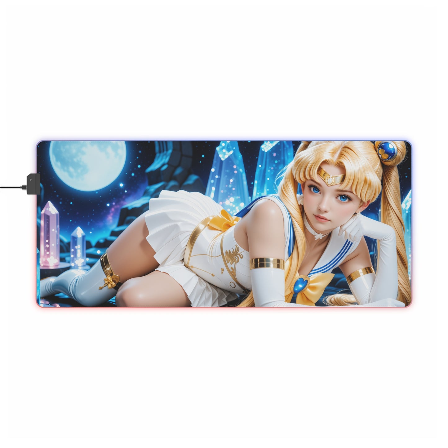 Килимок для столу Sailor Moon – світлодіодний RGB-підкладка, ігровий комплект із зображенням дівчини з аніме Waifu